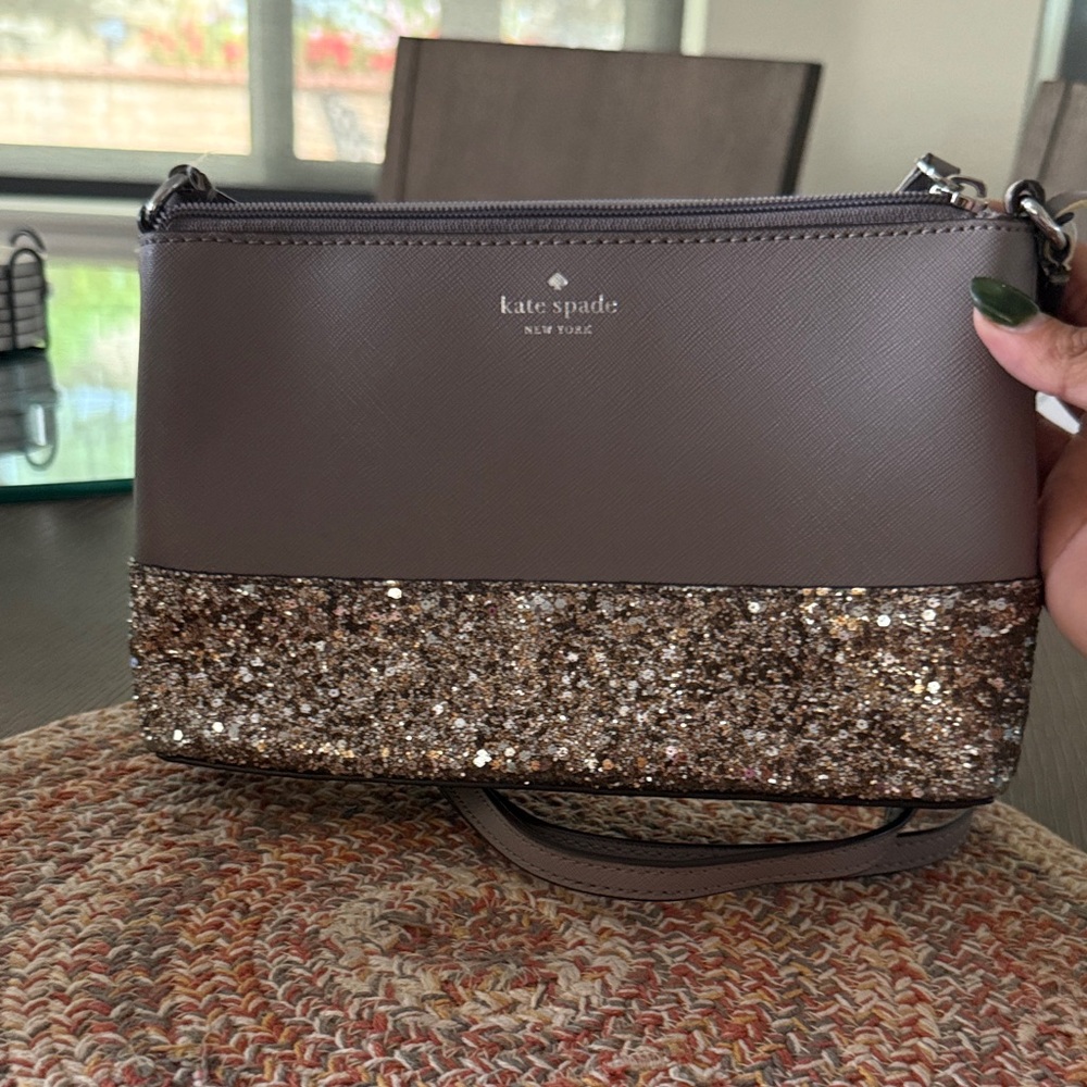 Kate Spade Brown and Gold Crossbody Bag